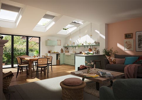 White maintenance-free roof windows