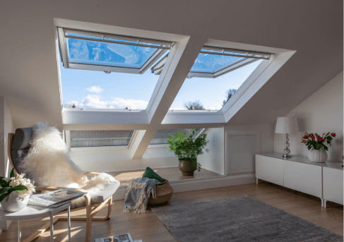 White maintenance-free roof windows