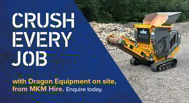 A promotional banner for the MKM Hire & Dragon