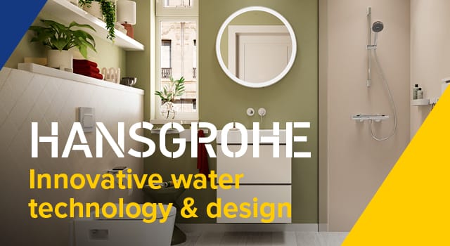 A promotional banner for Hansgrohe