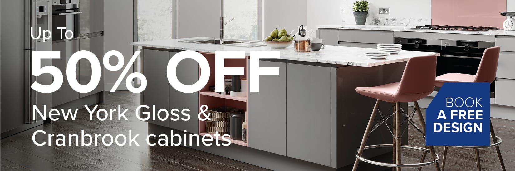 A promotional banner for Kitchens at MKM Sunderland