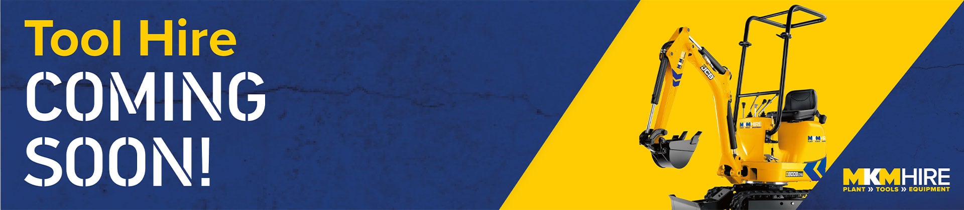 A promotional banner for the MKM Hire service