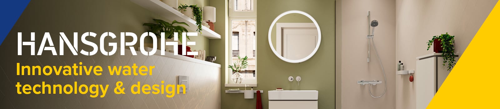 A promotional banner for Hansgrohe
