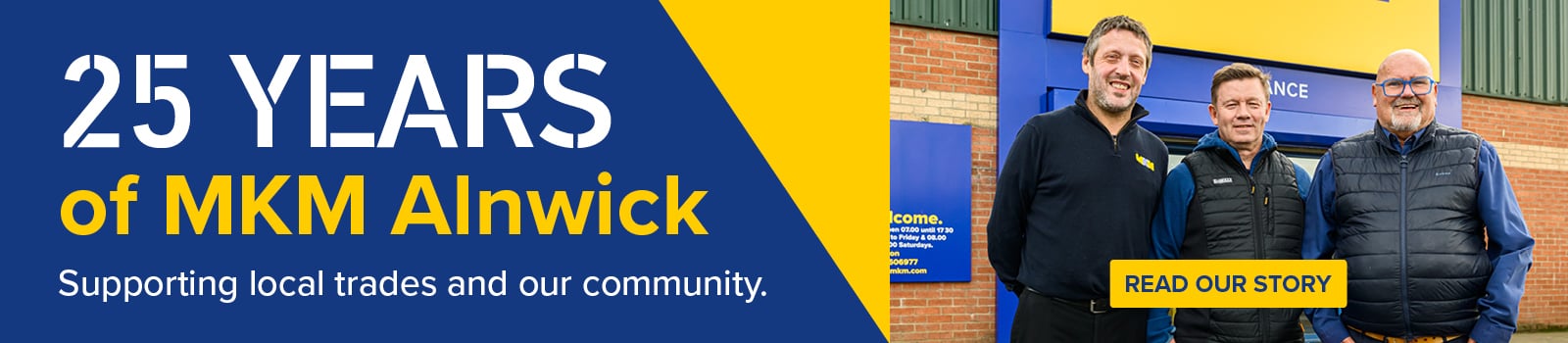 Promotional banner for Alnwick 25 year anniversary