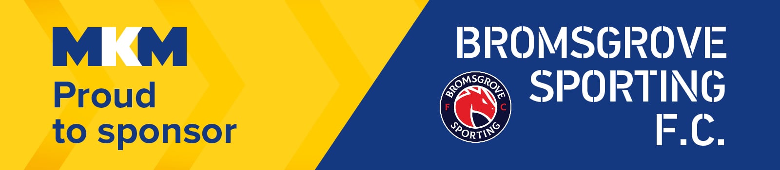 A promotional banner for Bromsgrove FC