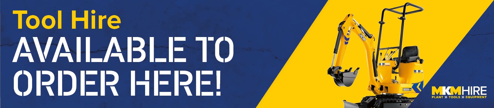 A promotional banner for MKM Hire