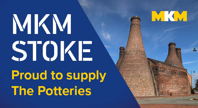 A promotional banner for MKM Stoke