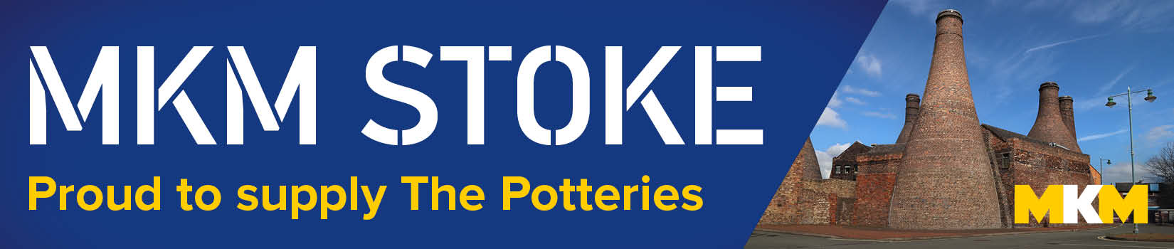 A promotional banner for MKM Stoke