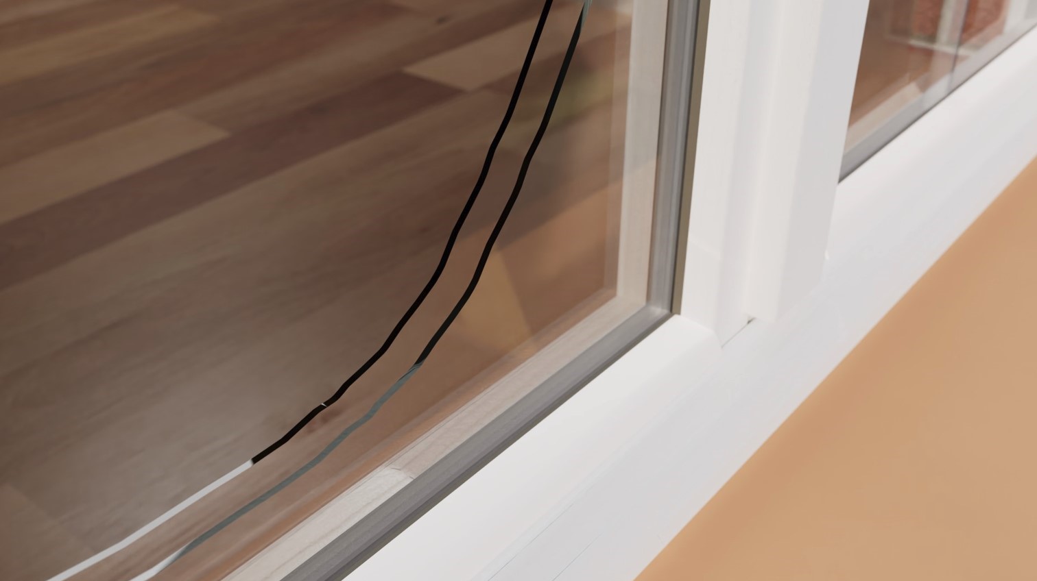 cracked double glazed glass