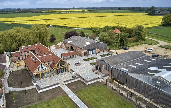 Arial photograph of Oakwood wedding venue being constructed