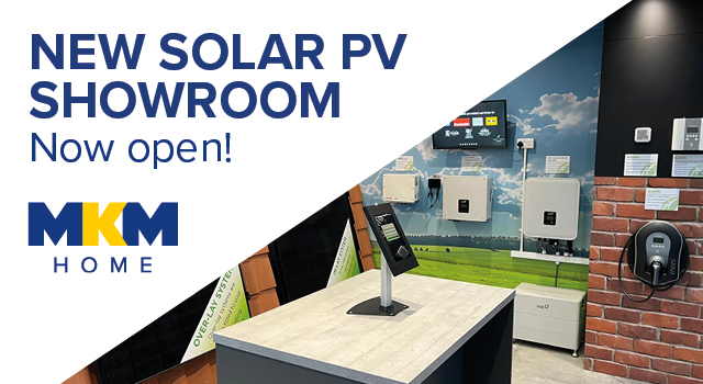 A promotional banner for MKM Malton's Solar PV Showroom