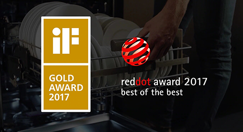 information graphic stating that ComfortLift dihswashers were given the reddot award in 2017